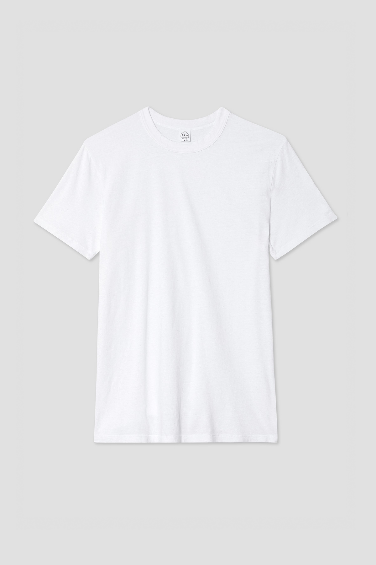 White lounge T-shirt with crew neck and short sleeves