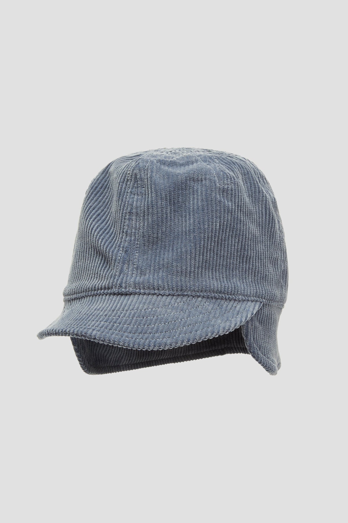 Wide-wale corduroy field cap in medium blue