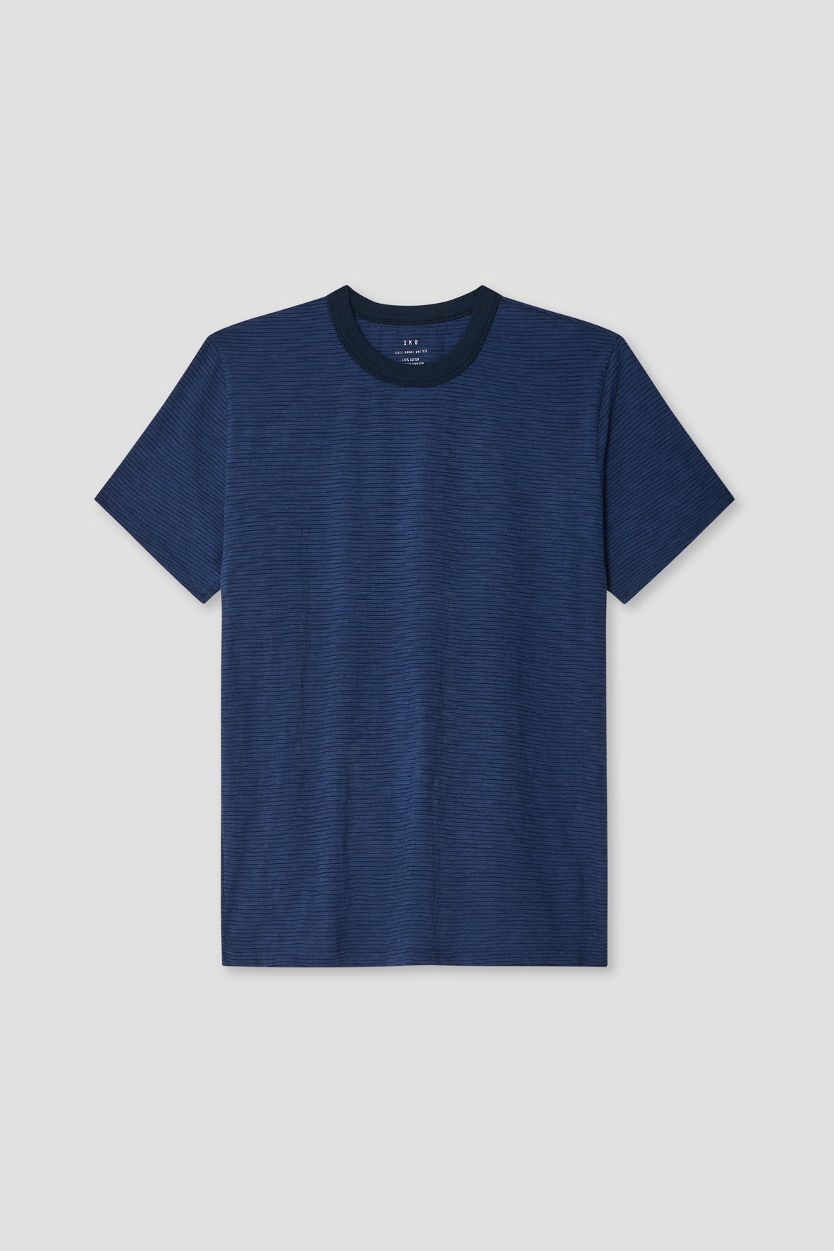 Ringer T-shirt in deep indigo blue with dark navy neck trim
