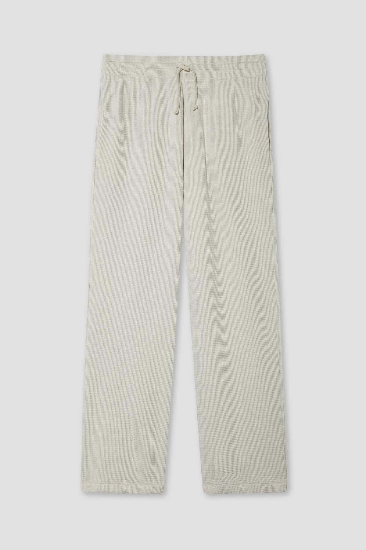 Ash waffle pants with drawstring waist and relaxed straight legs