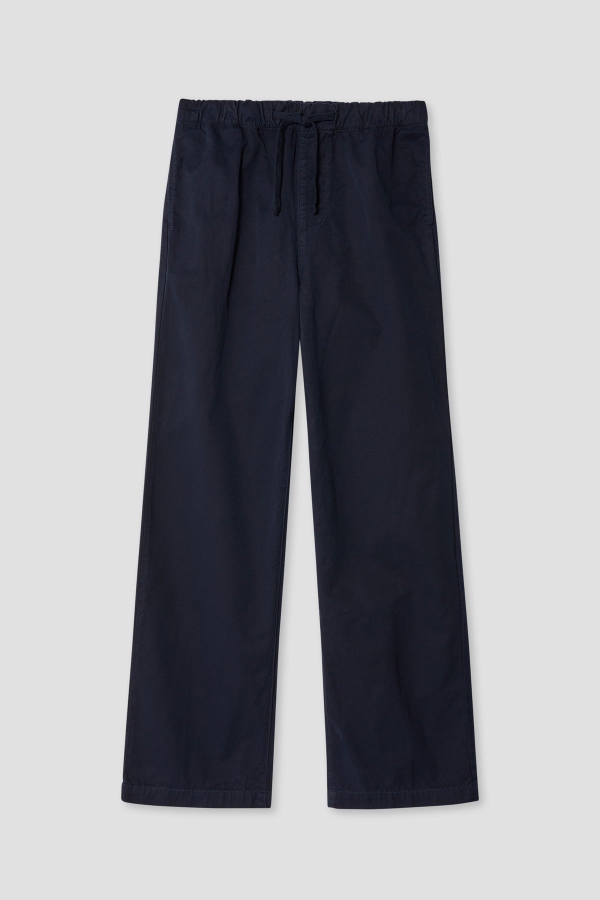 Boys easy chino pants, navy blue, straight relaxed fit with drawstring waist