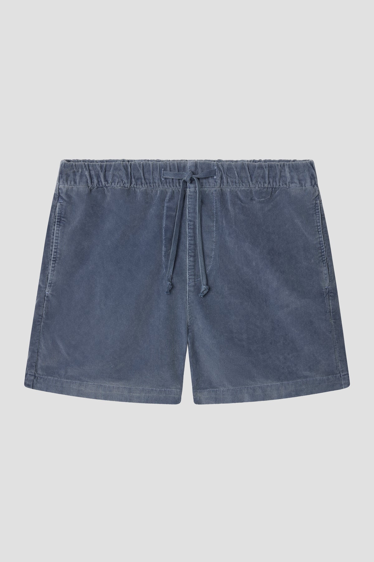 Boy’s corduroy easy shorts in blue, with drawstring and elastic waistband